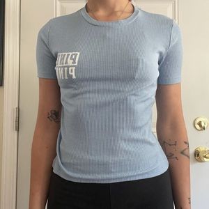 Pink baby blue tee
